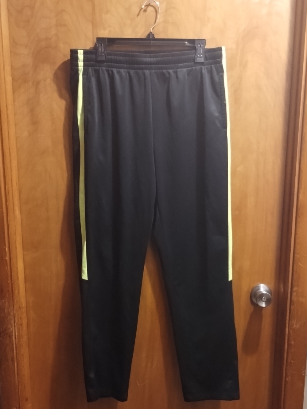 tek gear Black Joggers with Neon Yellow Side Stripes